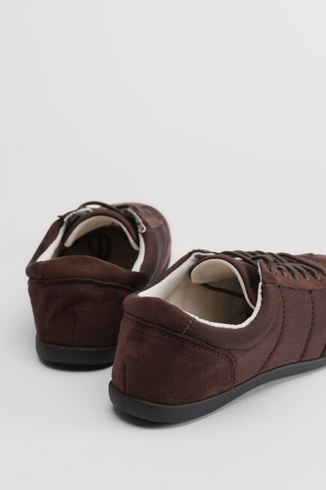 Tracey Faux Suede Flat Lace Up Trainers - Image 2