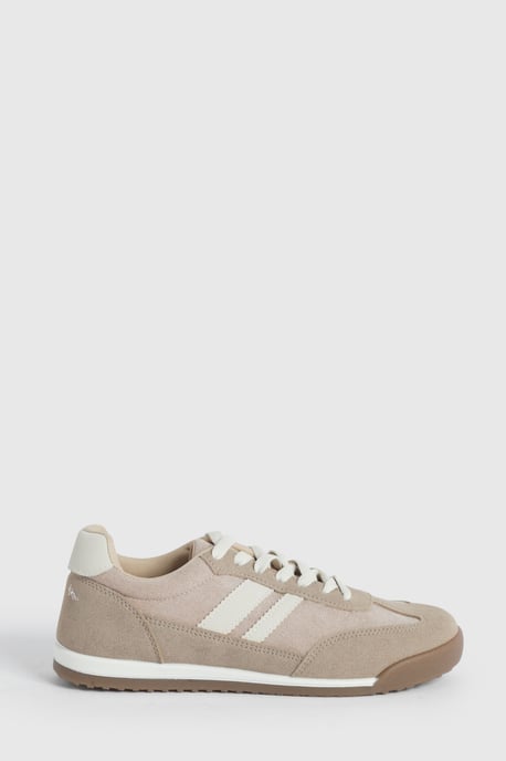 Penny Faux Suede Lace Up Trainers - Image 1