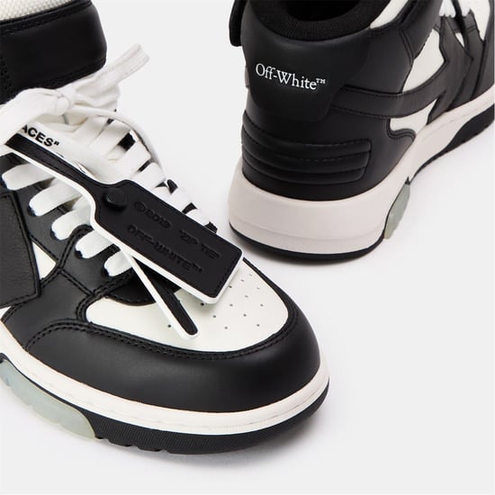 Women's Off White Out Of Office Hi Top Sneakers in White/Black - Image 3