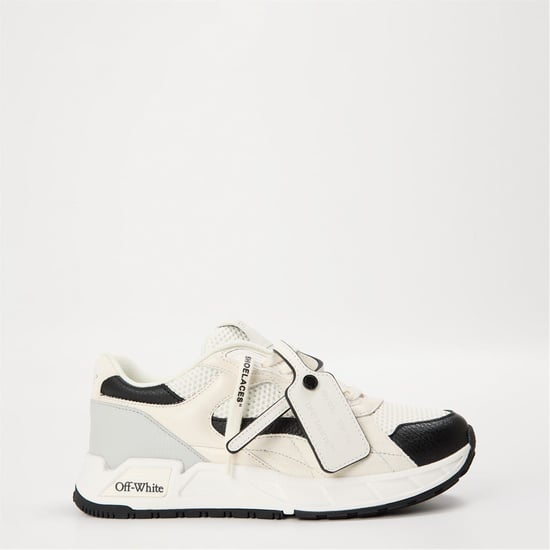Women's Off White Kick Off Low Top Sneakers in White/Black - Image 1
