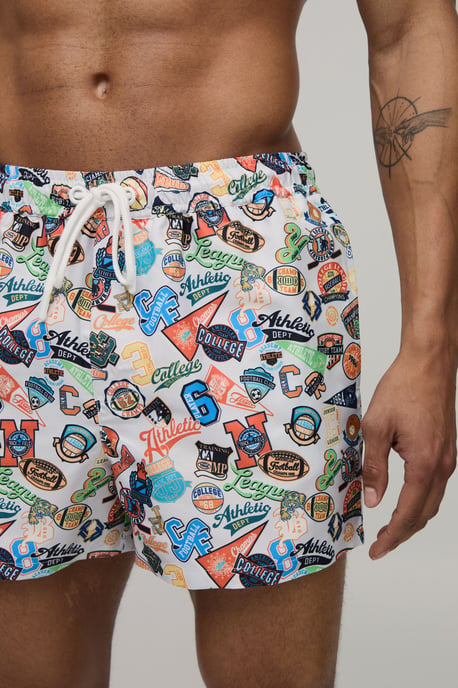 Varsity Printed Short Length Swim Short - Image 3