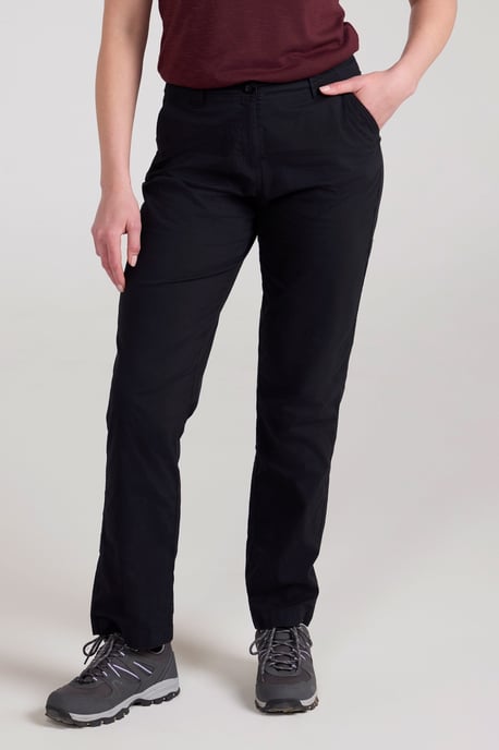 'Coastal' Women's Stretchy Trouser Soft Cotton Lightweight Breathable Pants Black - Image 1