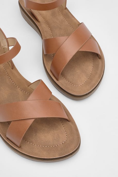 Good For The Sole: Florinda Cross Strap Comfort Wedge Sandals - Image 4