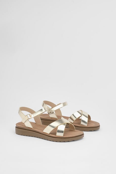 Good For The Sole: Florinda Cross Strap Comfort Wedge Sandals - Image 3