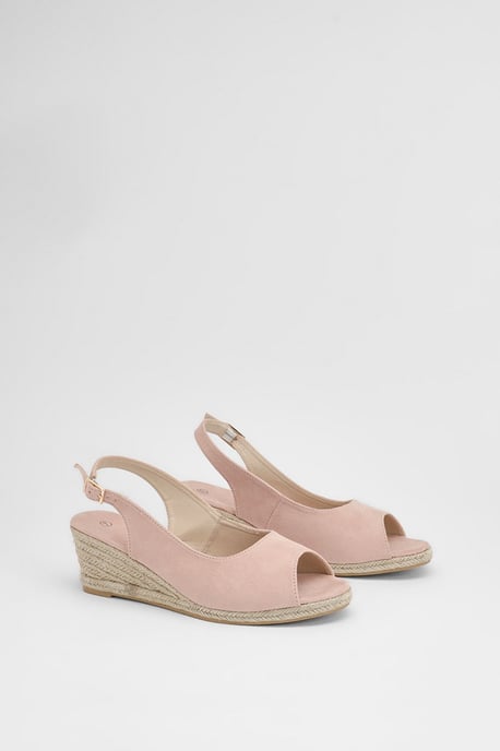 Good For The Sole: Wide Fit Reese Canvas Espadrille Wedge Sandals - Image 2