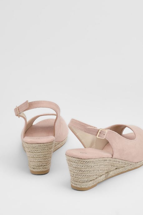 Good For The Sole: Wide Fit Reese Canvas Espadrille Wedge Sandals - Image 3