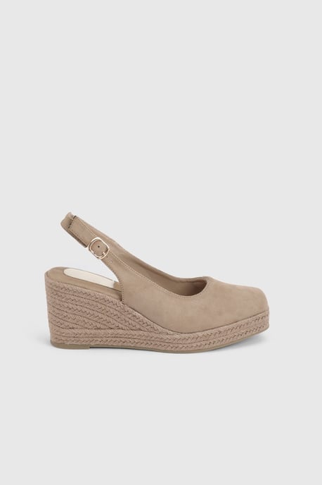 Reggie Closed Toe Slingback High Espadrille Wedges - Image 1