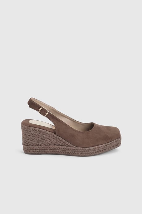 Reggie Closed Toe Slingback High Espadrille Wedges - Image 1