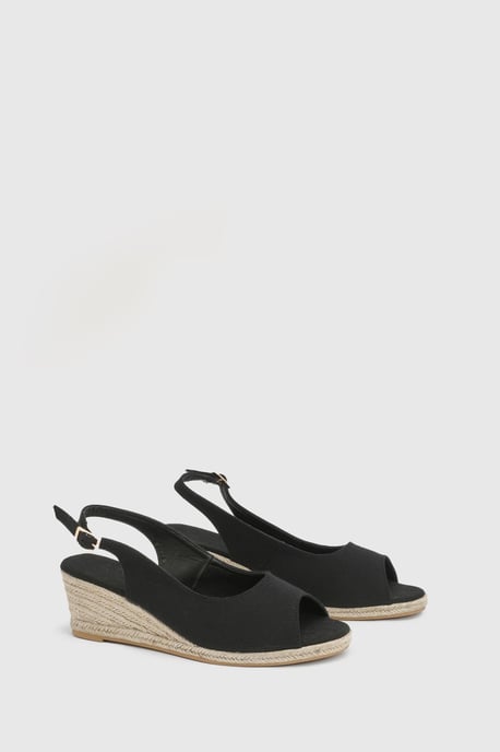 Good For The Sole: Wide Fit Reese Canvas Espadrille Wedge Sandals - Image 2