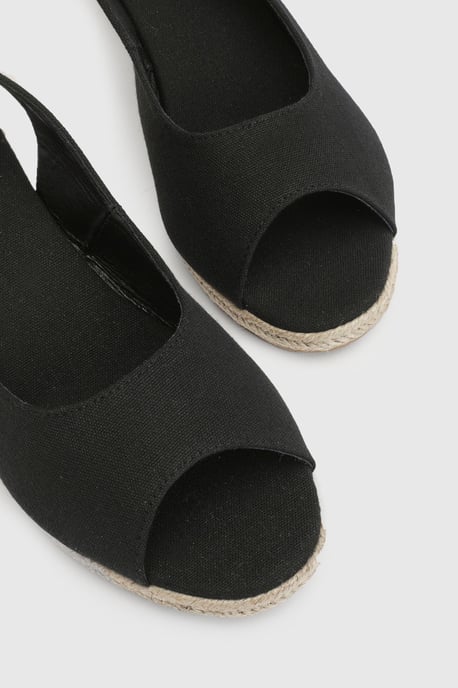 Good For The Sole: Wide Fit Reese Canvas Espadrille Wedge Sandals - Image 4