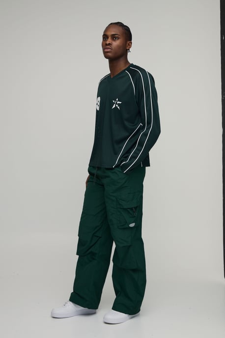 Baggy Fit Cargo Utility Track Pants - Image 4