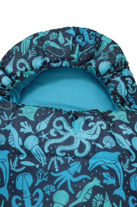 'Apex' Square Patterned Sleeping Bag Mini Camping Summer Holiday Travel Blue - Image 4