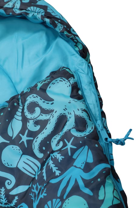 'Apex' Square Patterned Sleeping Bag Mini Camping Summer Holiday Travel Blue - Image 5