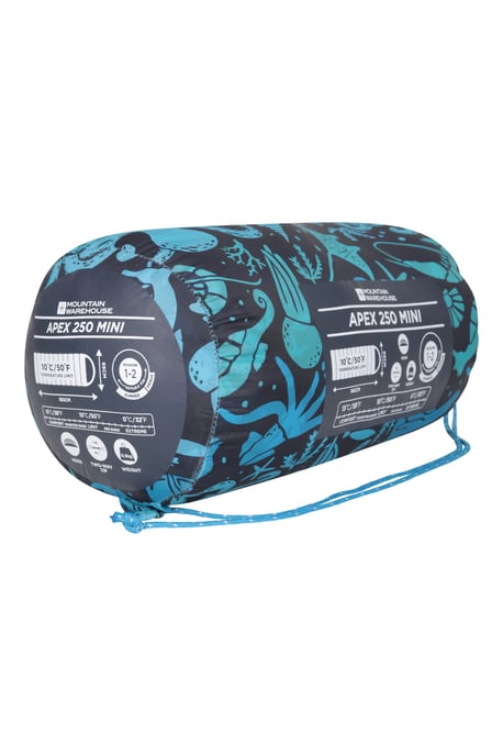 'Apex' Square Patterned Sleeping Bag Mini Camping Summer Holiday Travel Blue - Image 6