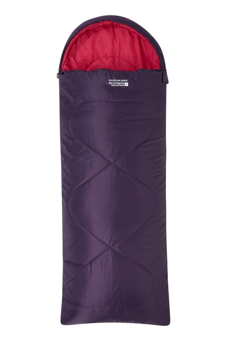 'Summit' Mini Square Sleeping Bag Envelope Shape Summer Camping Accessory Purple - Image 1