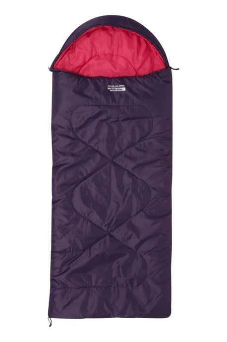 'Summit' Mini Square Sleeping Bag Envelope Shape Summer Camping Accessory Purple - Image 3