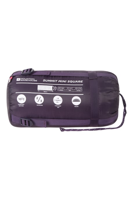 'Summit' Mini Square Sleeping Bag Envelope Shape Summer Camping Accessory Purple - Image 6