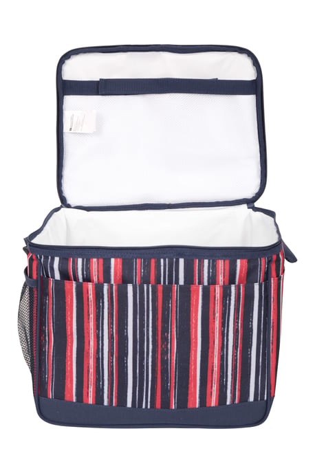 Patterned Lunch Cool Bag with Adjustable Shoulder Straps Lightweight Dark Blue - Image 3