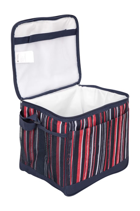 Patterned Lunch Cool Bag with Adjustable Shoulder Straps Lightweight Dark Blue - Image 4