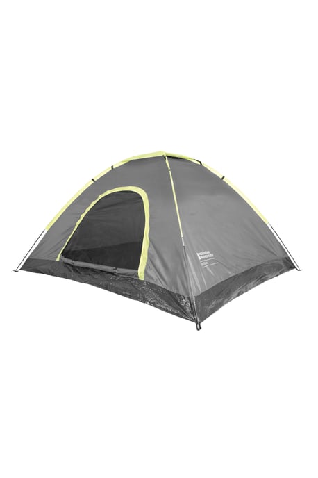 Festival Fun 4 Man Tent with Sewn In Groundsheet Water Resistant Camping Accessory Grey - Image 2