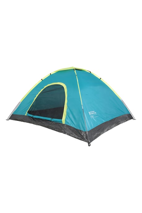Festival Fun 4 Man Tent with Sewn In Groundsheet Water Resistant Camping Accessory Light Blue - Image 2