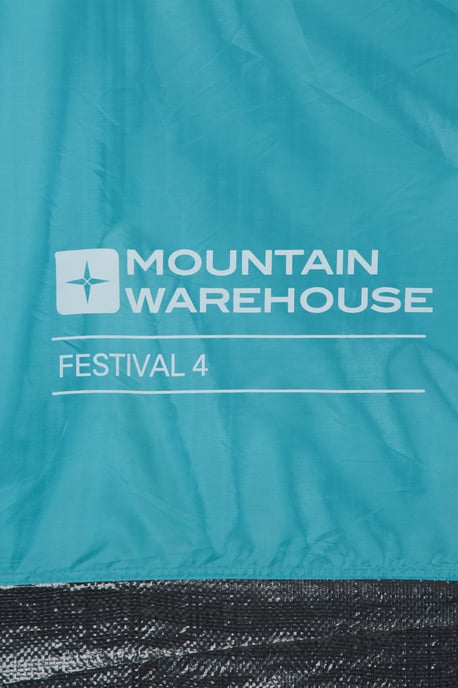 Festival Fun 4 Man Tent with Sewn In Groundsheet Water Resistant Camping Accessory Light Blue - Image 6