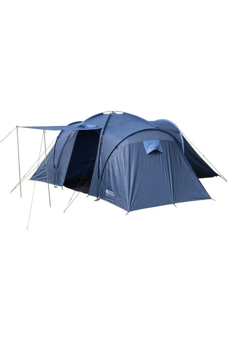 'Holiday' Waterproof 6 Man Tent with Air Vents Mesh Door for Family Camping Medium Blue - Image 2