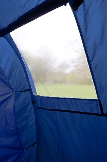 'Holiday' Waterproof 6 Man Tent with Air Vents Mesh Door for Family Camping Medium Blue - Image 5