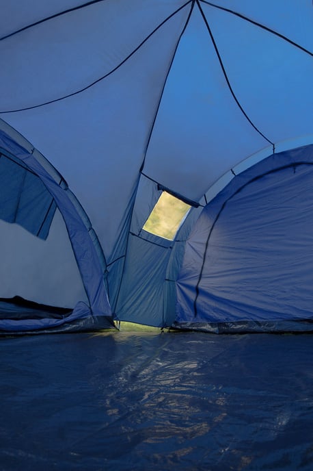 'Holiday' Waterproof 6 Man Tent with Air Vents Mesh Door for Family Camping Medium Blue - Image 6