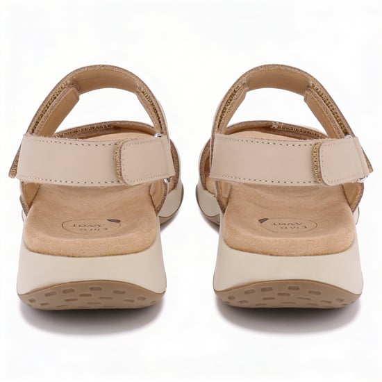 Free Spirit Grenada Womens Cross Strap Sandals Parchment - Image 4