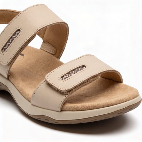 Free Spirit Grenada Womens Cross Strap Sandals Parchment - Image 5
