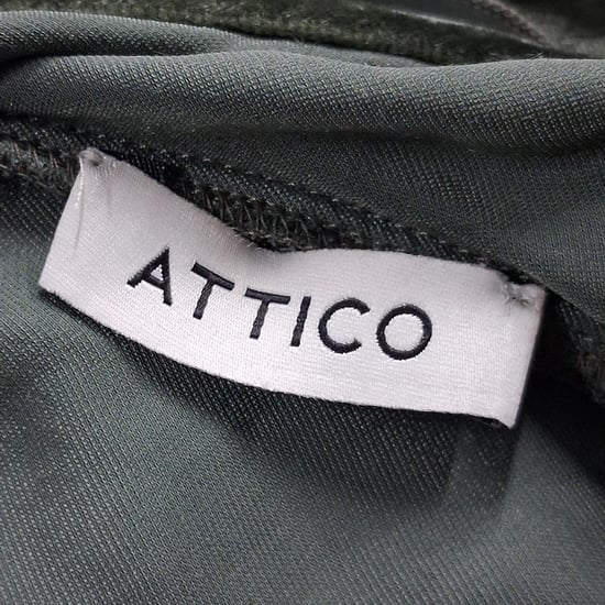 Attico Leticia halterneck maxiklänning i olivgrön sammet - Image 3