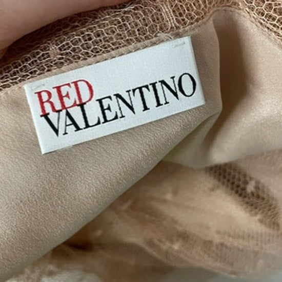 Red Valentino One-shoulder Pleated Point D'esprit Tulle Midi Dress In Beige Polyester - Image 3