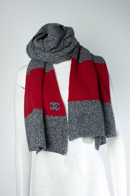 Chanel, Oversized kashmirscarf med cc-logotyp - Image 6
