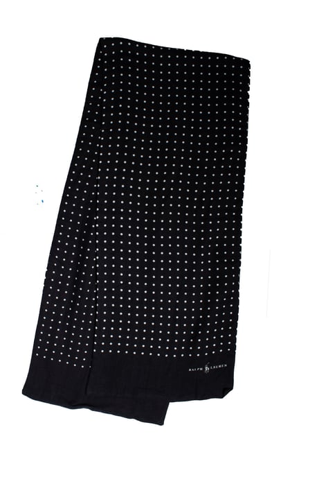 Ralph Lauren, Polka dot scarf in black - Image 1