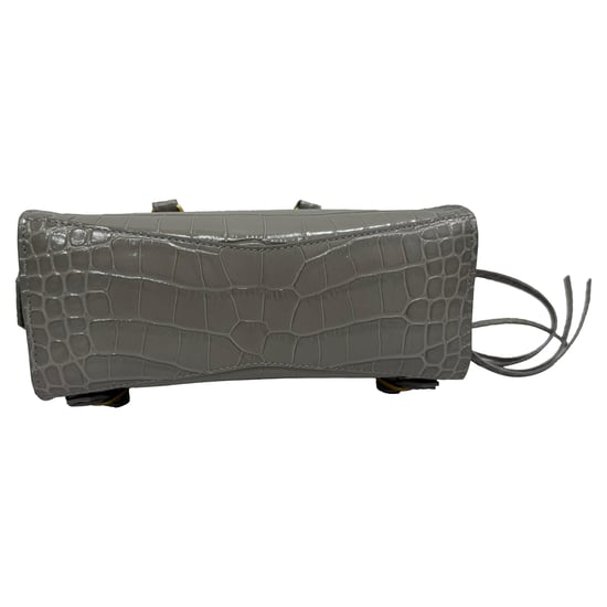 Balenciaga Mini Neo Classic City Croc-Embossed Handbag in Grey Leather - Image 4