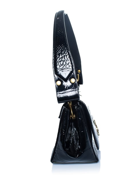 Vivienne Westwood, Croc embossed black hazel bag - Image 6