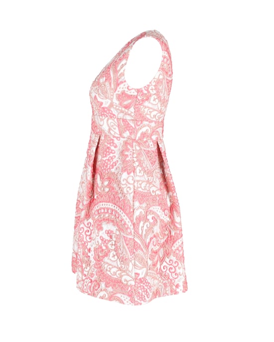 Dolce & Gabbana – Blommig jacquard-miniklänning i rosa polyester - Image 2