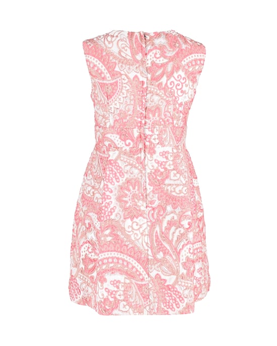 Dolce & Gabbana – Blommig jacquard-miniklänning i rosa polyester - Image 3