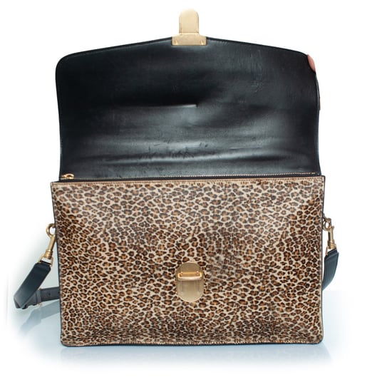 Celine, leopardmönstrad läderportfölj i svart och brunt - Image 4
