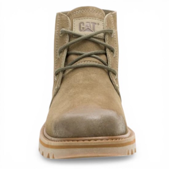 CAT (Caterpillar) Taupe Brown Leather Hiking Mid-Cut Chukka Ankle Boots - Grader - Image 5