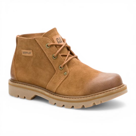 CAT (Caterpillar) Tan Leather Hiking Mid-Cut Chukka Ankle Boots - Grader - Image 4