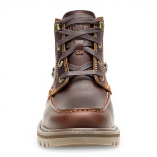 CAT (Caterpillar) Mens Tan Brown Leather Hiking Ankle Boots - Colorado Boat-Mid - Image 5