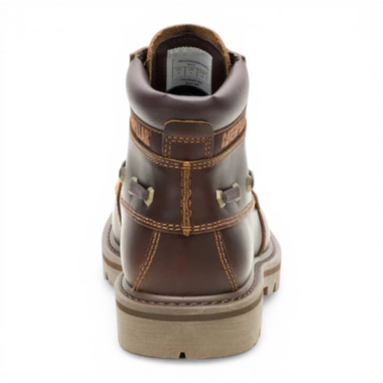 CAT (Caterpillar) Mens Tan Brown Leather Hiking Ankle Boots - Colorado Boat-Mid - Image 6