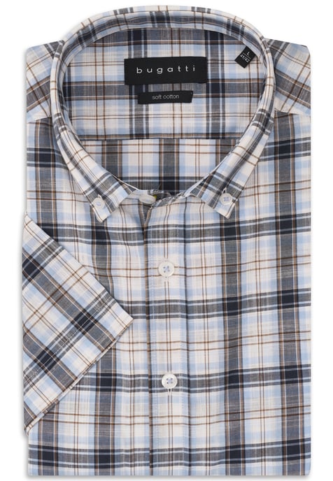 Bugatti Herren Korte mouwen shirt Modern Fit met ruitjespatroon - Image 5