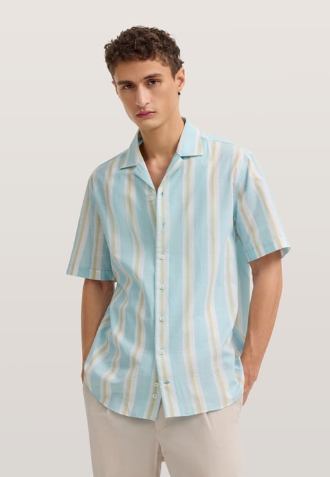 Bugatti Herren Overhemd met korte mouwen, modern fit, van puur katoen - Image 1