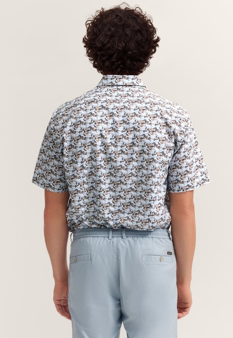 Bugatti Herren Overhemd met korte mouwen, modern fit, met print - Image 2