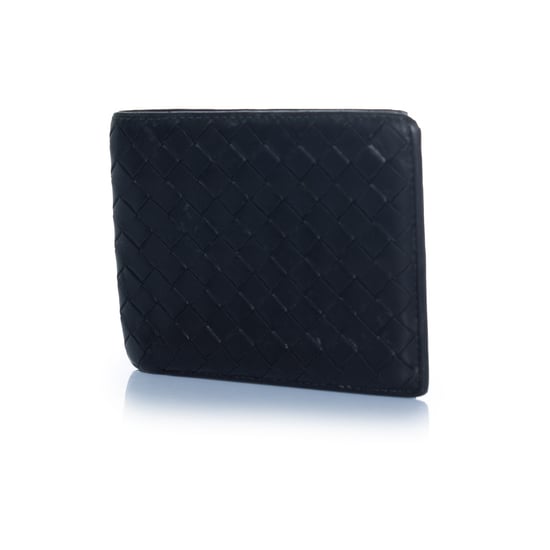 Bottega Veneta, intrecciato leather wallet in black - Image 1