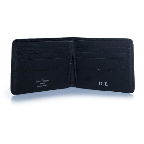 Louis Vuitton, black grained leather wallet with LV - Image 3