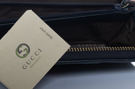 Gucci, monogram web wallet in blue - Image 4